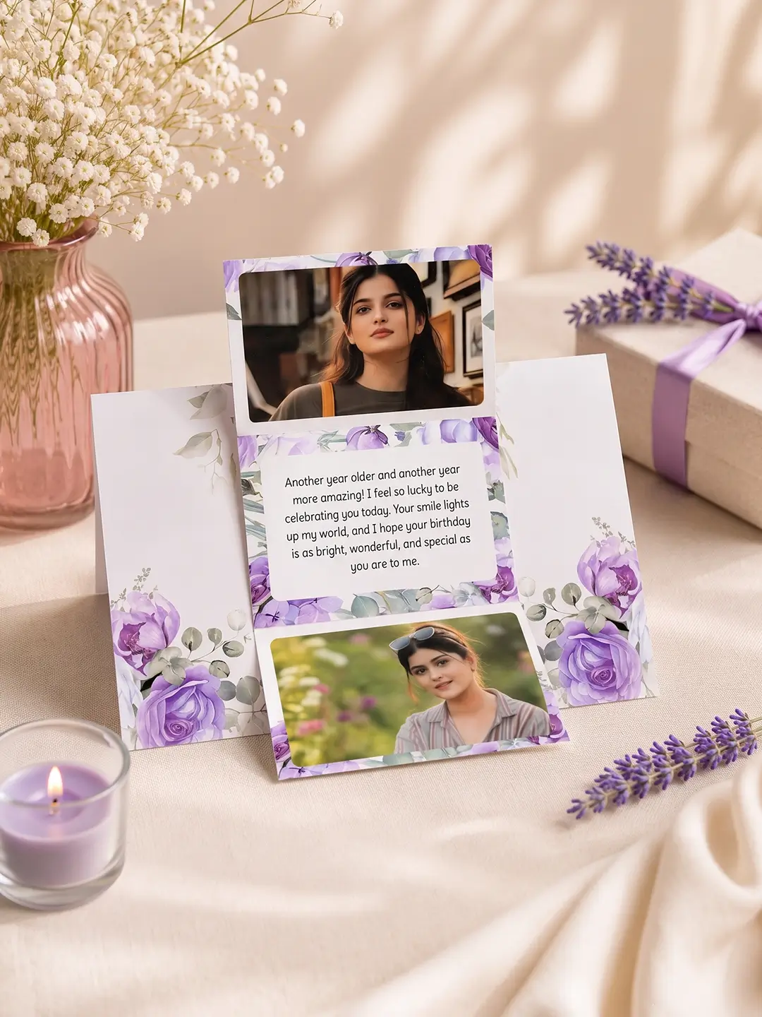 Memory Lane Photo Card – Personalized 9 Photo Greeting Card for Every Occasion