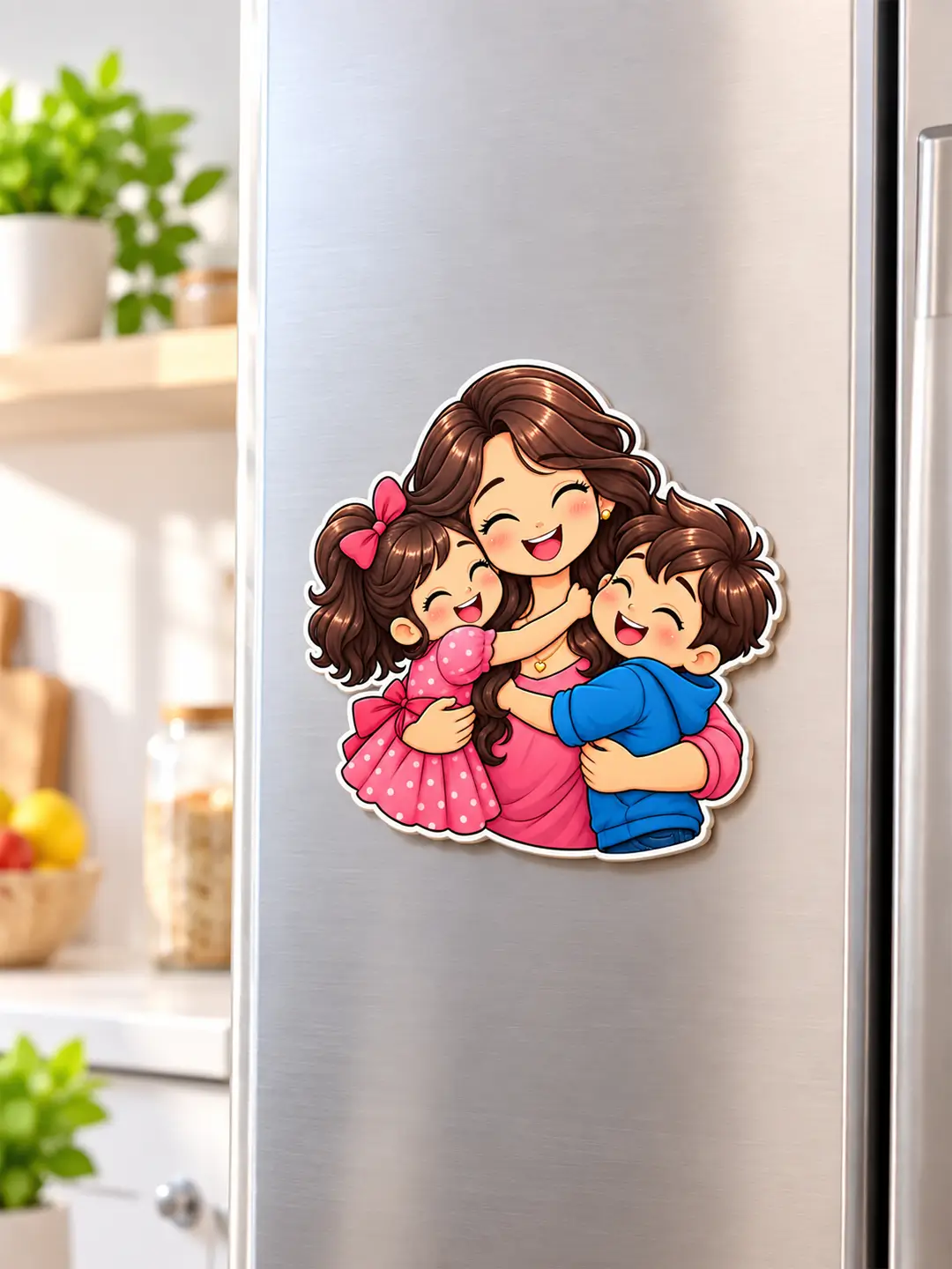 Mommy Love Fridge Magnet – 4mm MDF Mother & Children Gift Magnet