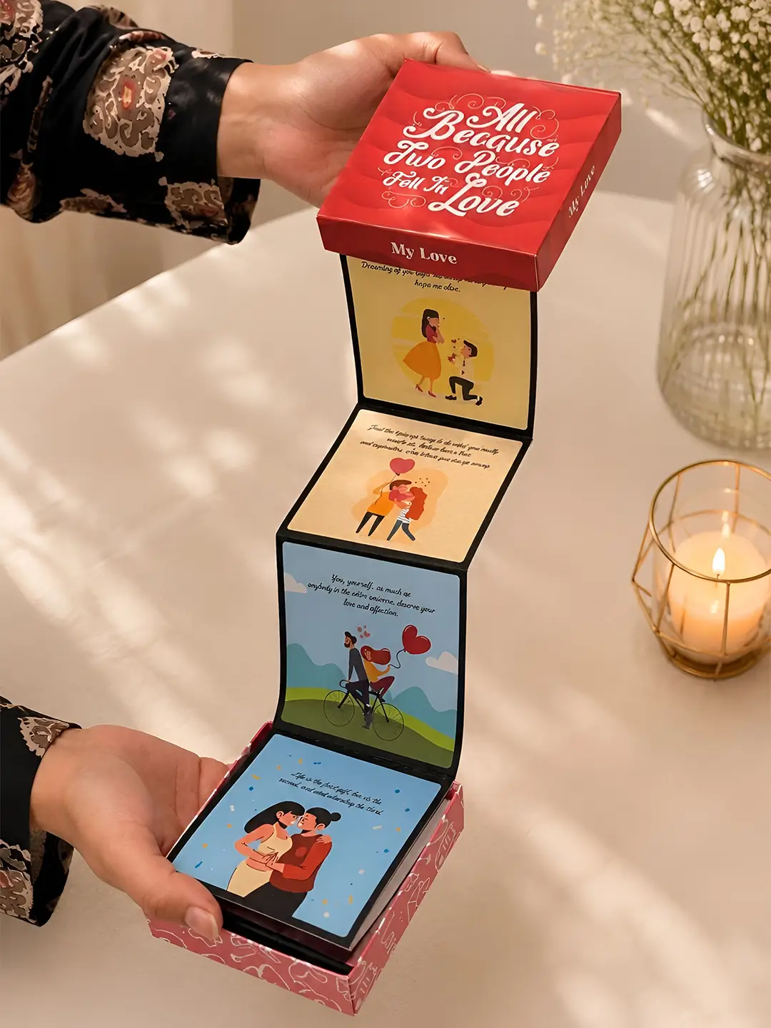 My Love Accordion Album – 12 Message Love Cards in a Gift Box