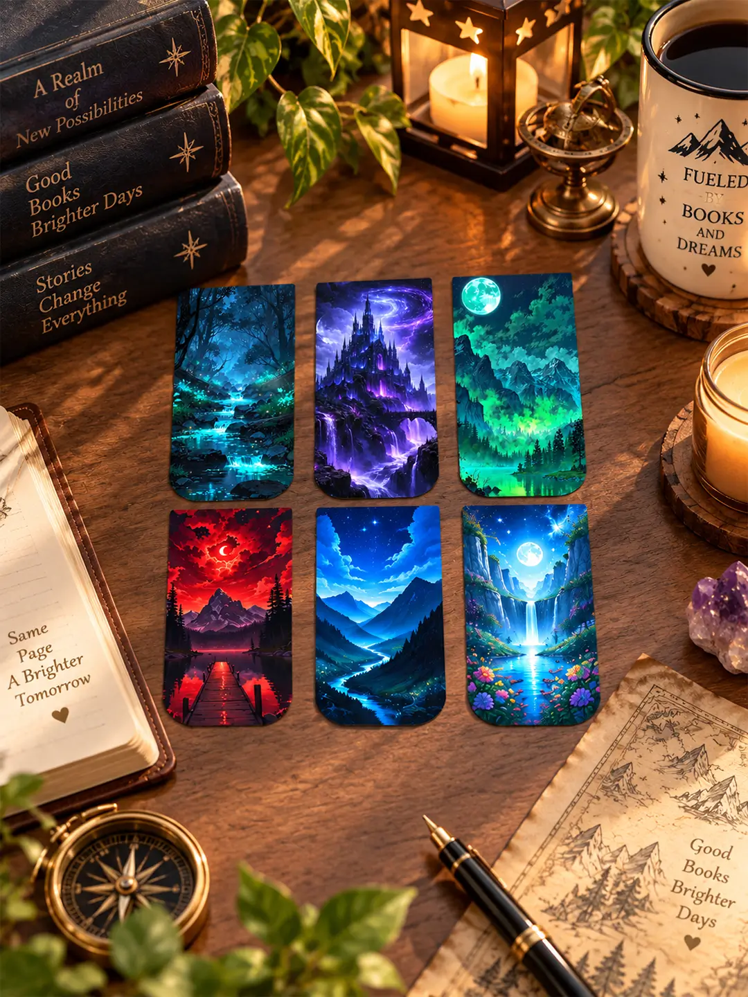 Mystical Fantasy Magnetic Bookmark – Set of 6 Magical Bookmarks for Fantasy Lovers