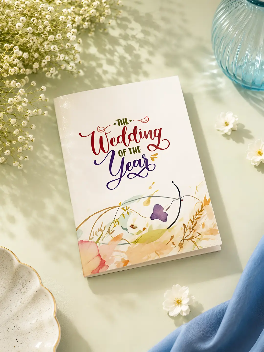 Personalized Photo Popup Card with 12 wedding photos and custom wedding theme