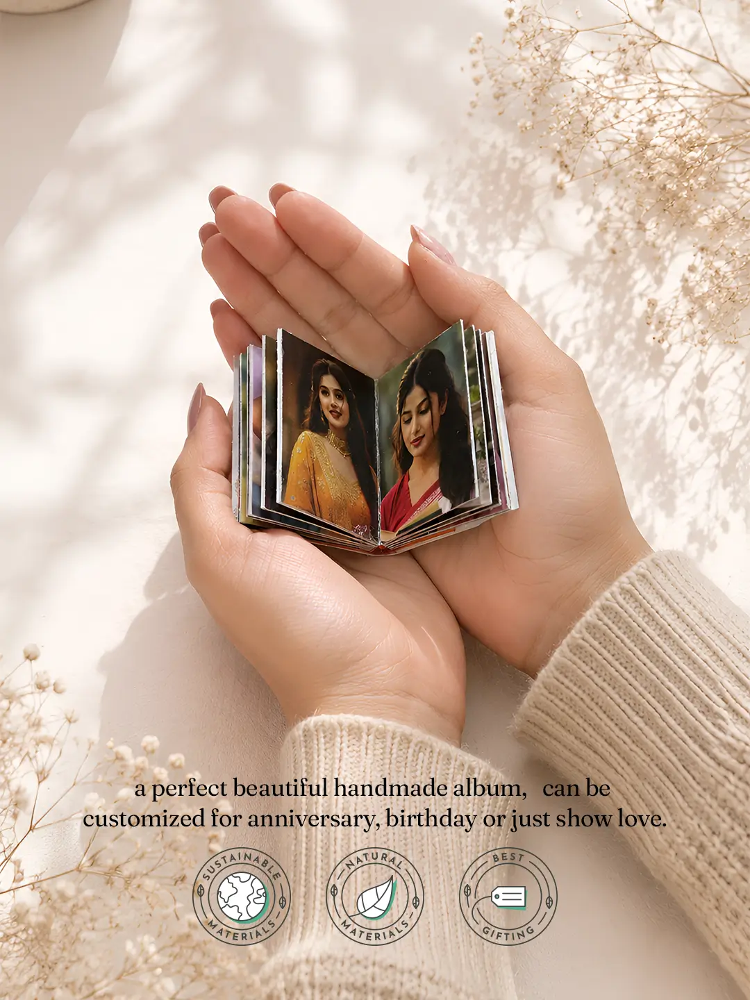 Pocket Birthday Full Photo Album – Personalized 20-Photo Mini Album with Custom Cover