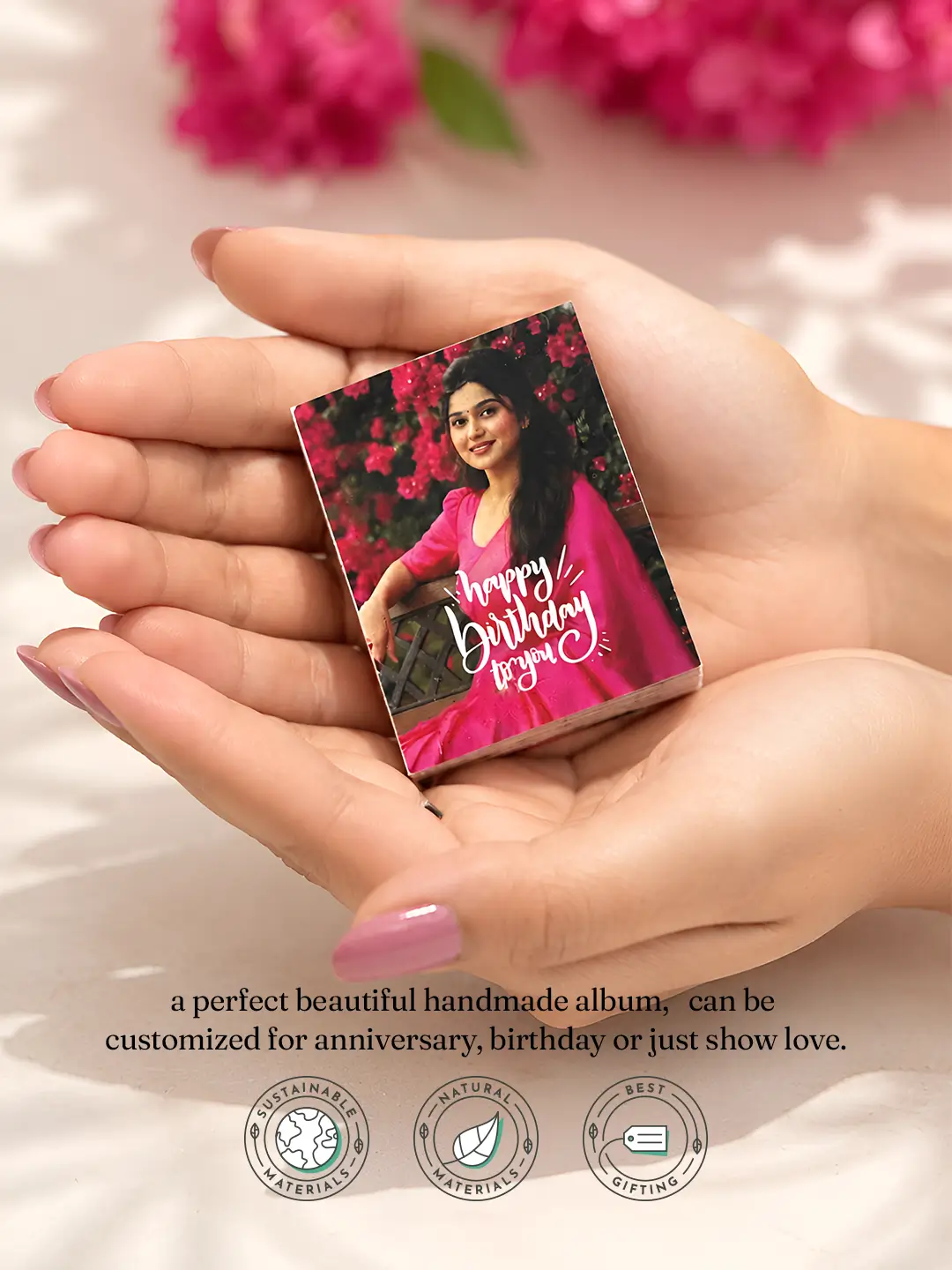 Pocket Full Photo Album – Personalized 20 Photo Mini Album with Custom Cover