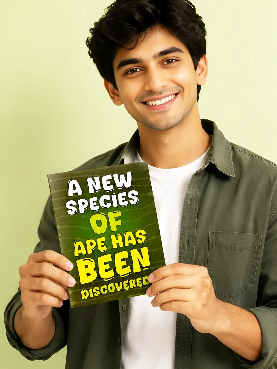 Prank Mirror Card – Funny “A New Species of Ape Has Been Discovered” Mirror Greeting Card