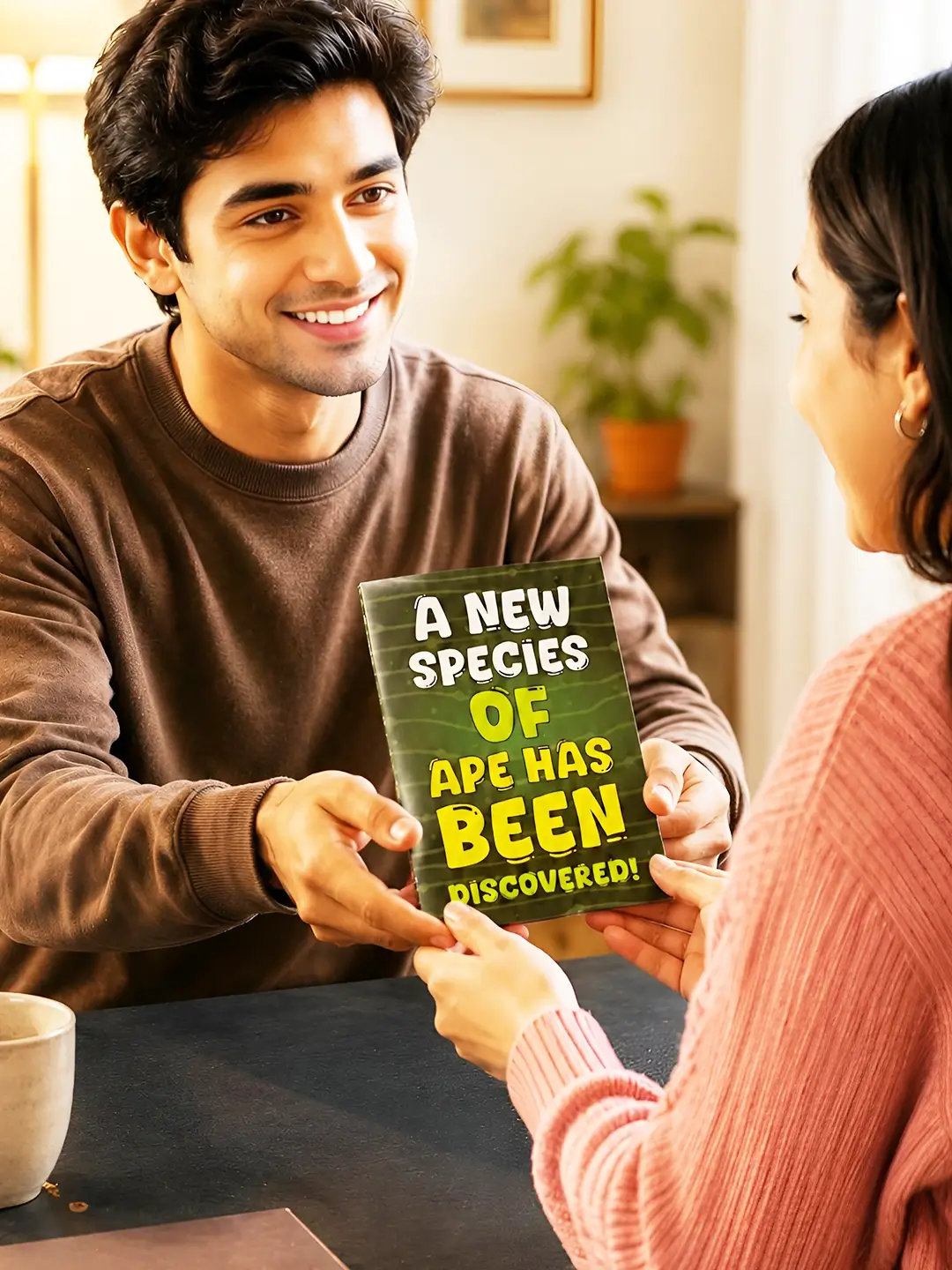 Prank Mirror Card – Funny “A New Species of Ape Has Been Discovered” Mirror Greeting Card