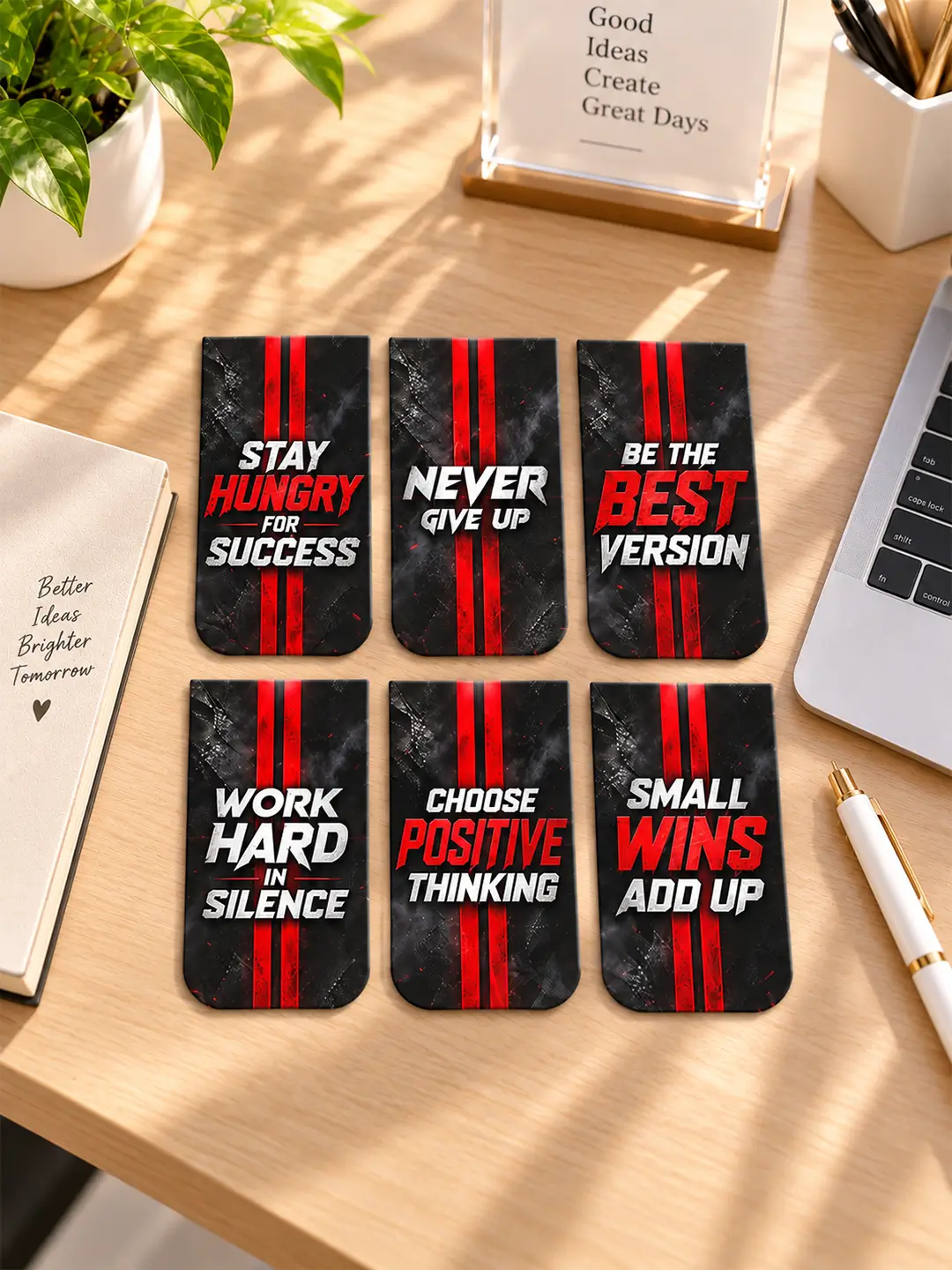 Self Motivation Magnetic Bookmark – Set of 6 Inspirational Bookmarks for Readers