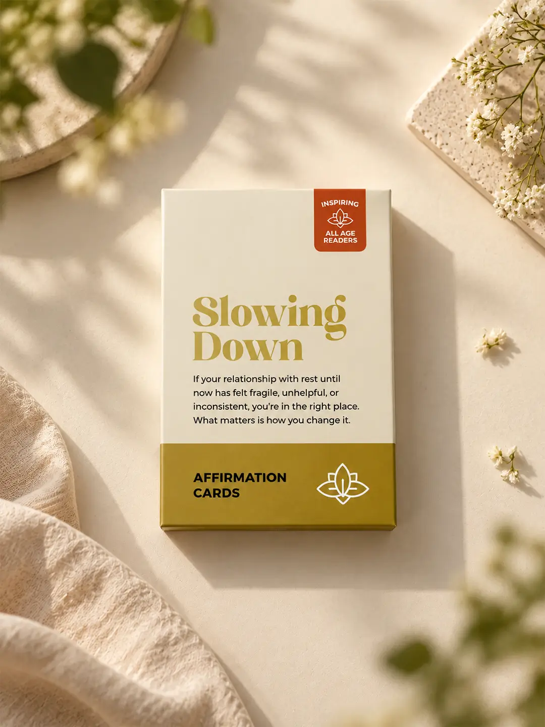 Slowing Down Affirmation Cards – Set of 40 Inspirational Affirmation Cards for Mindfulness & Everyday Positivity