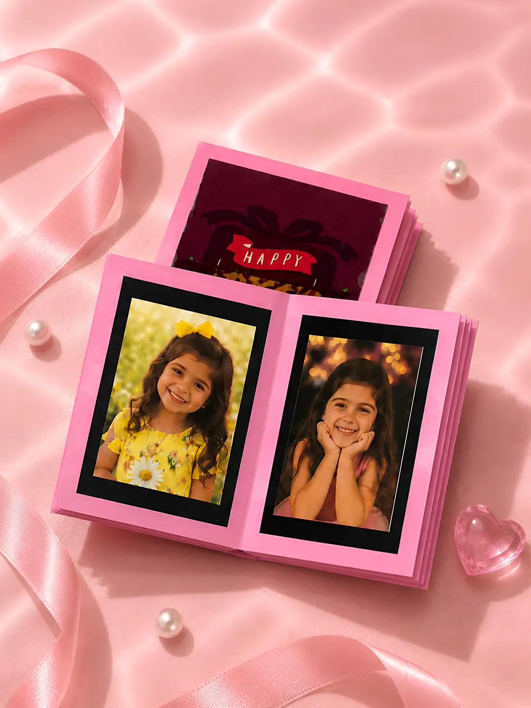 Soft Birthday Photo Album – Personalized 20 Photos Gift with Custom Front & Back Cover