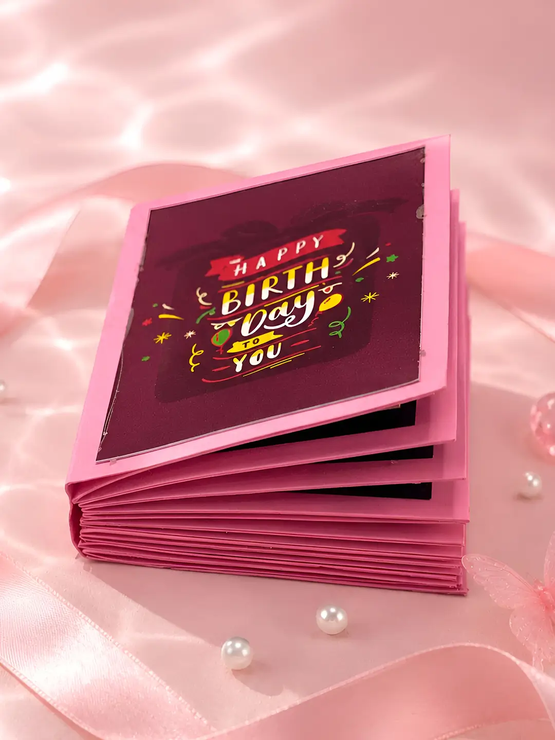 Soft Birthday Photo Album – Personalized 20 Photos Gift with Custom Front & Back Cover