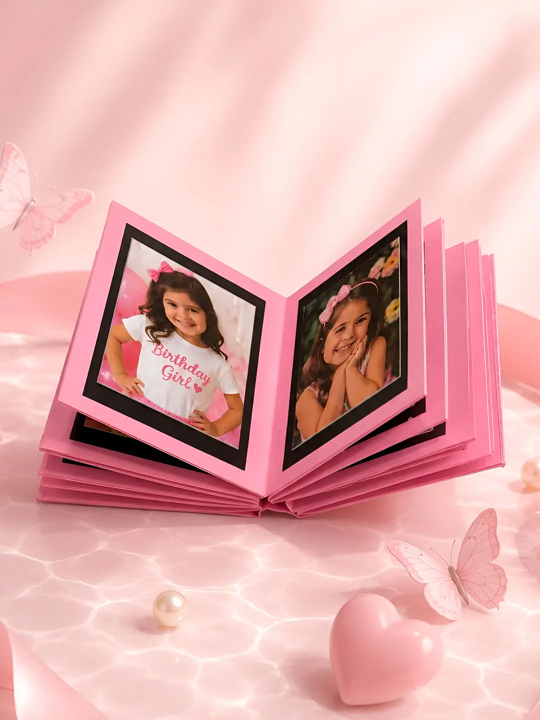 Soft Birthday Photo Album – Personalized 20 Photos Gift with Custom Front & Back Cover