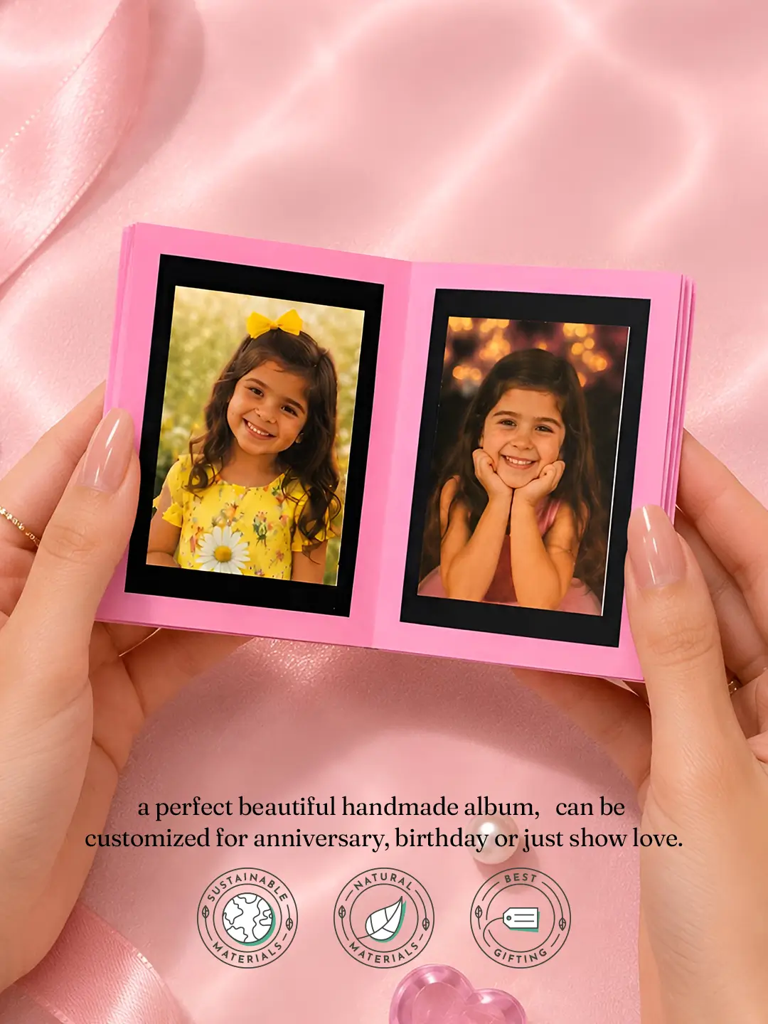 Soft Birthday Photo Album – Personalized 20 Photos Gift with Custom Front & Back Cover