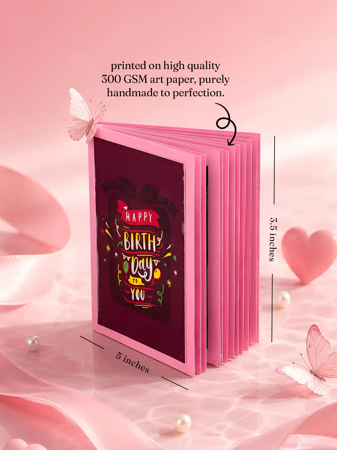 Soft Birthday Photo Album – Personalized 20 Photos Gift with Custom Front & Back Cover