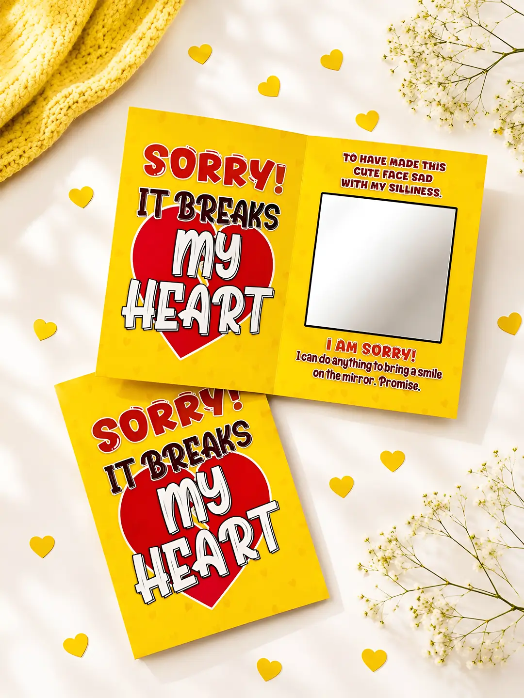 Sorry Mirror Card – Cute Apology Greeting Card with Heartfelt Mirror Surprise