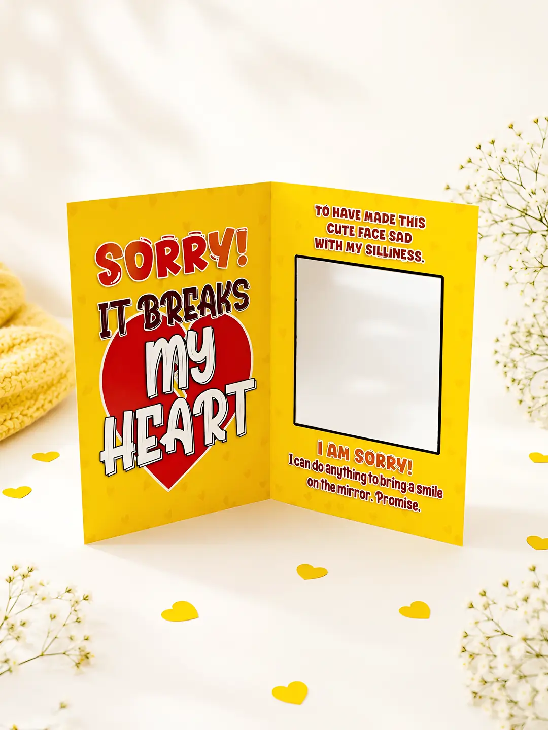 Sorry Mirror Card – Cute Apology Greeting Card with Heartfelt Mirror Surprise
