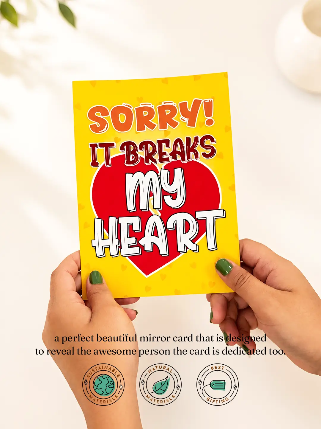 Sorry Mirror Card – Cute Apology Greeting Card with Heartfelt Mirror Surprise