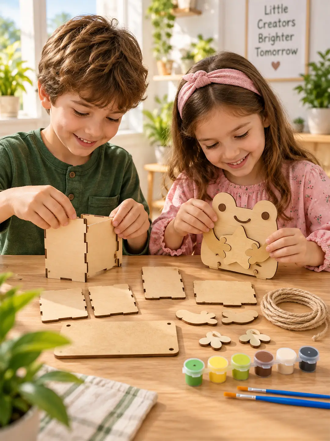 DIY Star Frog Swinger Planter for Kids – 4MM MDF Wooden Painting & Craft Kit | Ages 6–10 | Birthday Return Gift