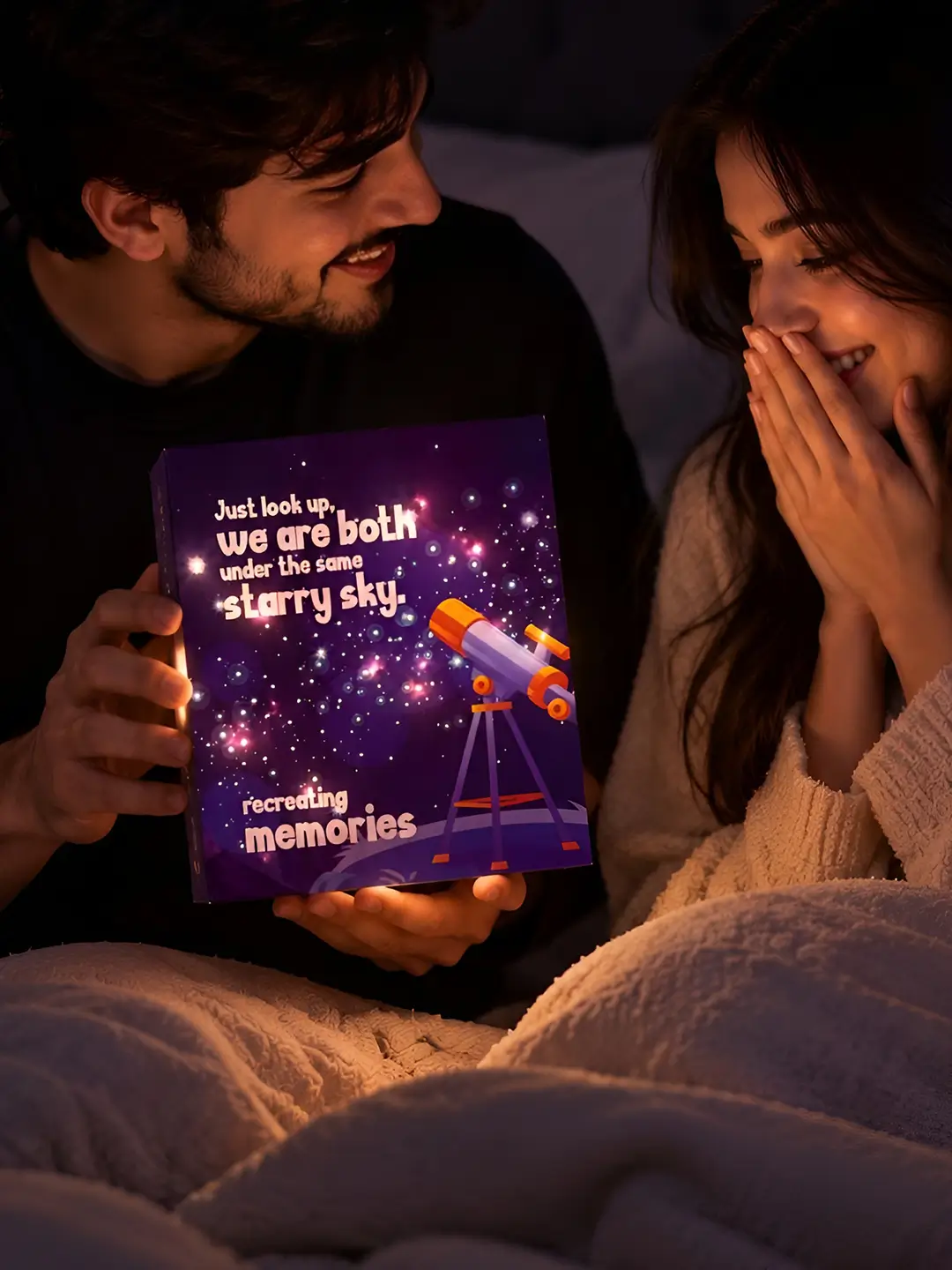 Starry Nights Lightup Card – Glow Up Box Card for Couples & Romantic Gifting