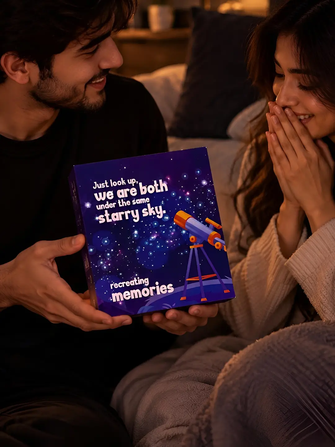 Starry Nights Lightup Card – Glow Up Box Card for Couples & Romantic Gifting