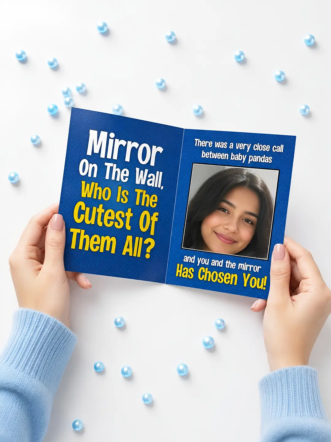 The Enchanted Mirror Mirror Card – “Who Is the Cutest?” Cute Surprise Greeting Card with Mirror