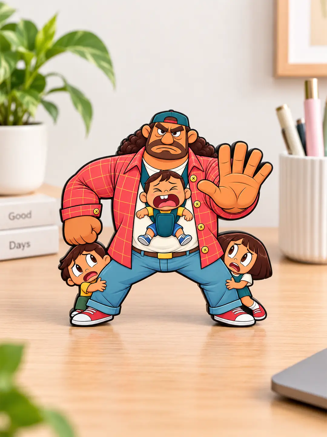 The Protector Fridge Magnet made from 4mm MDF wood with strong magnetic backing