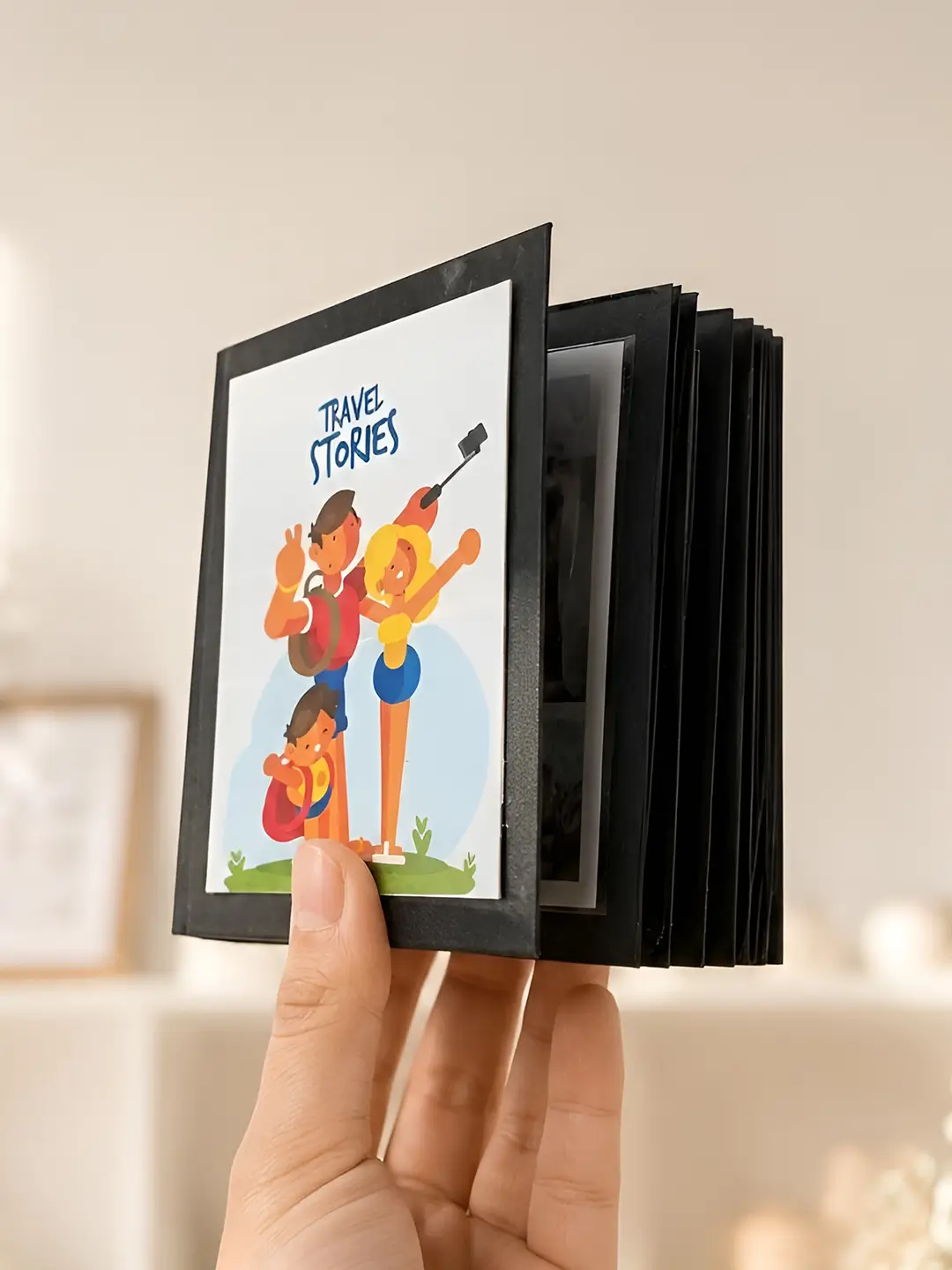 Travel Stories personalized photo album with custom cover for 20 travel photos