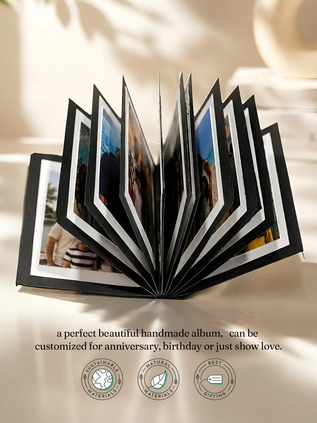 Travel Stories Photo Album – Personalized 20 Photo Travel Album with Custom Covers