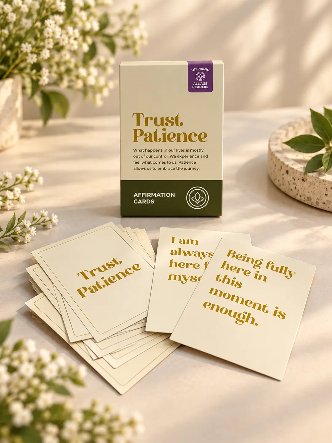 Trust Patience Affirmation Cards – 40 Inspirational Cards for Patience & Positive Thinking