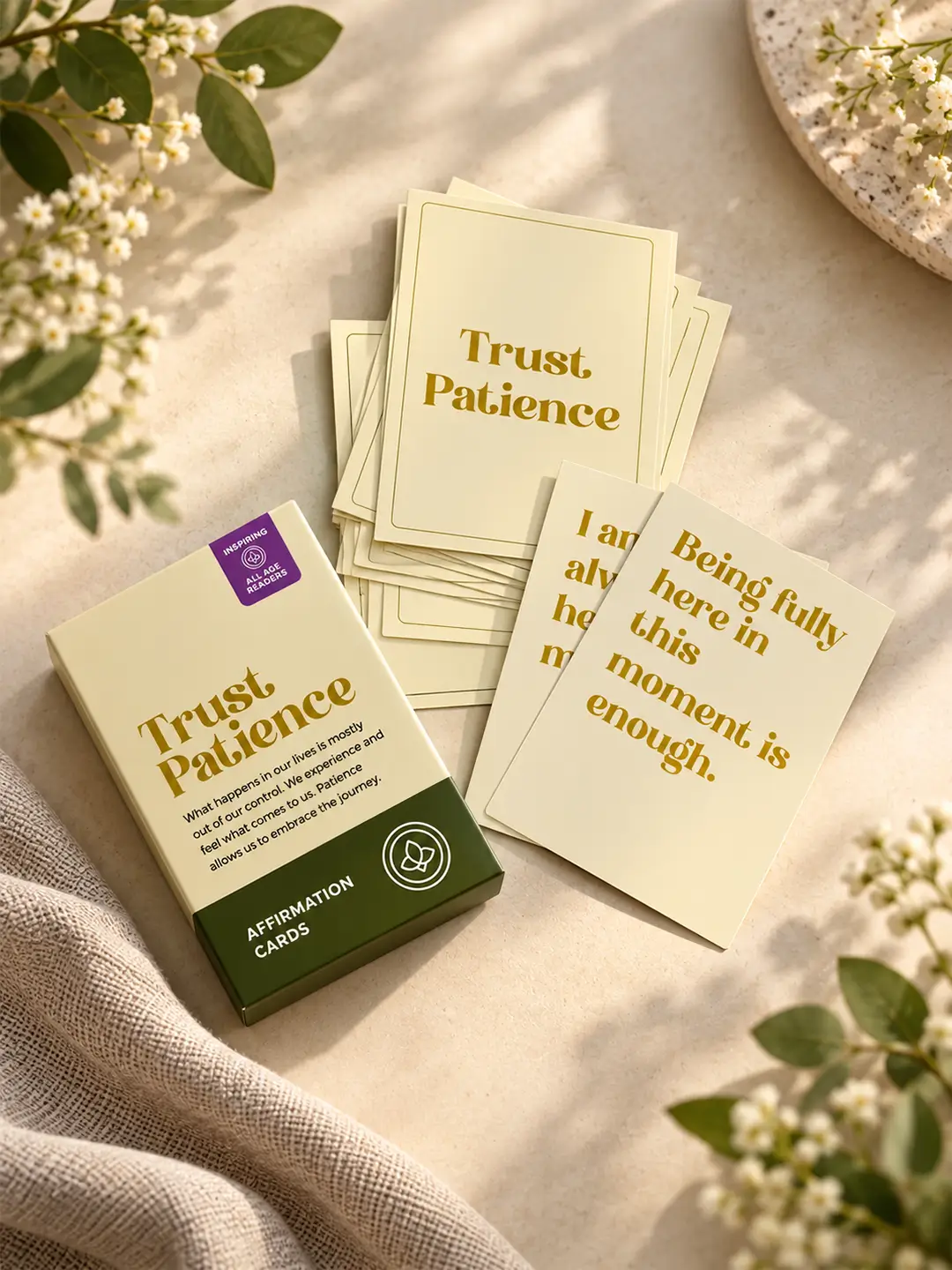 Trust Patience Affirmation Cards – 40 Inspirational Cards for Patience & Positive Thinking
