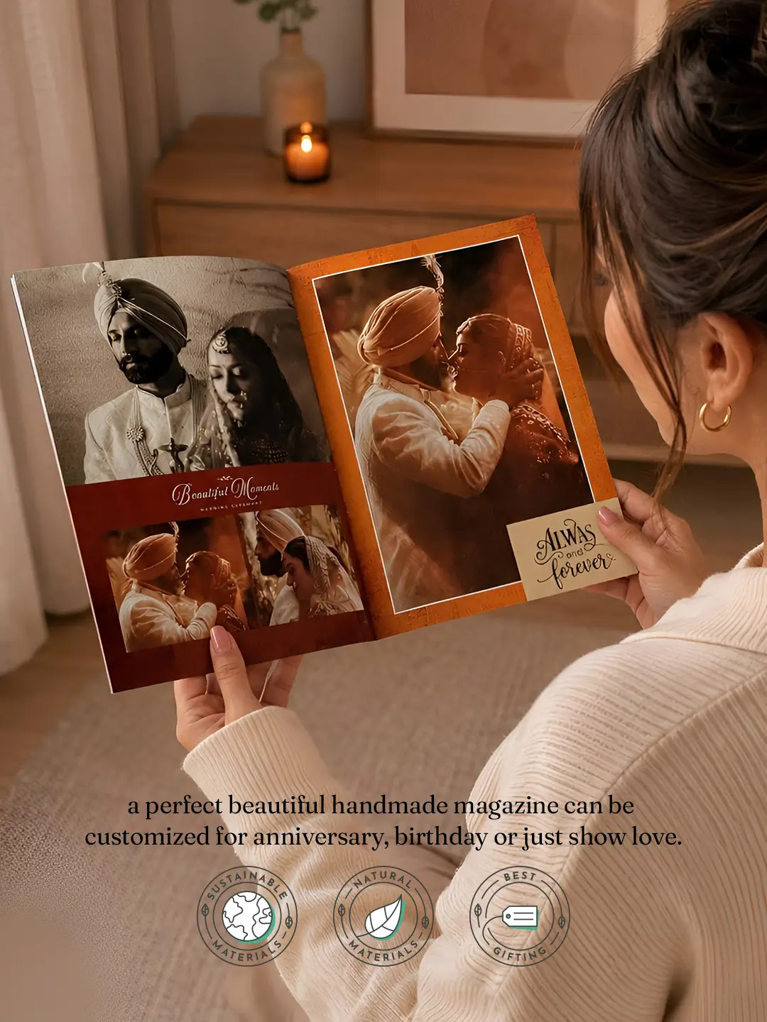 Unforgettable Moments Magazine – Personalized 12-Page A4 Photo Magazine | Custom Couple & Wedding Keepsake