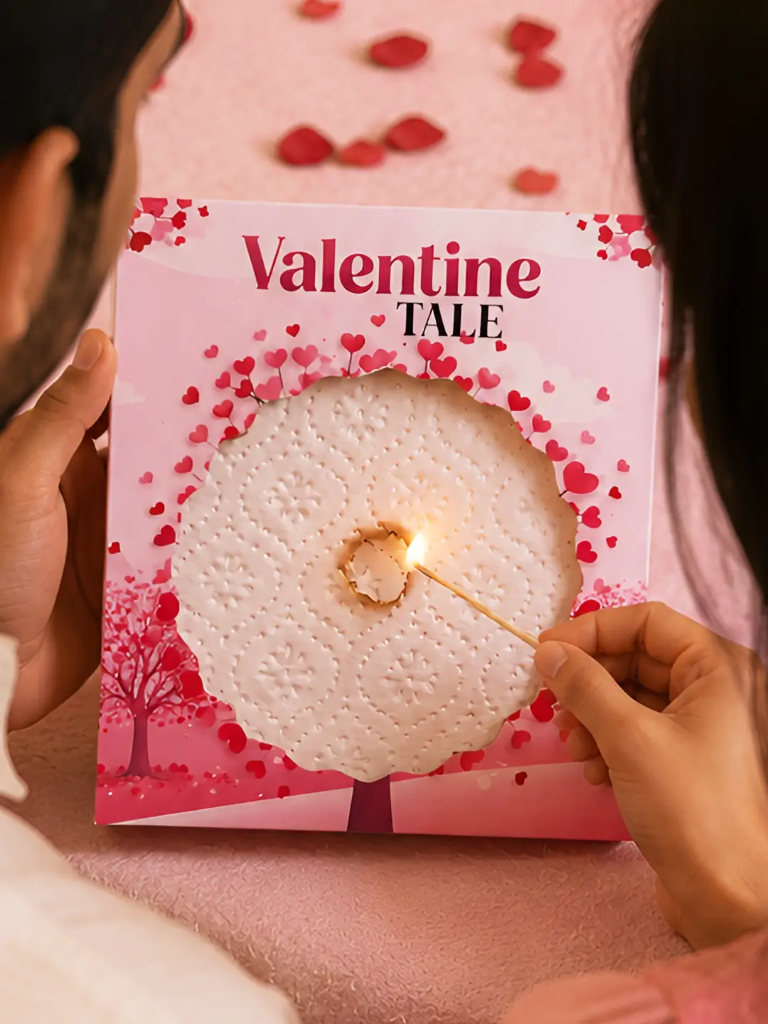 Valentine Tale Burnout Fire Card – Magical Valentine Surprise Message Card