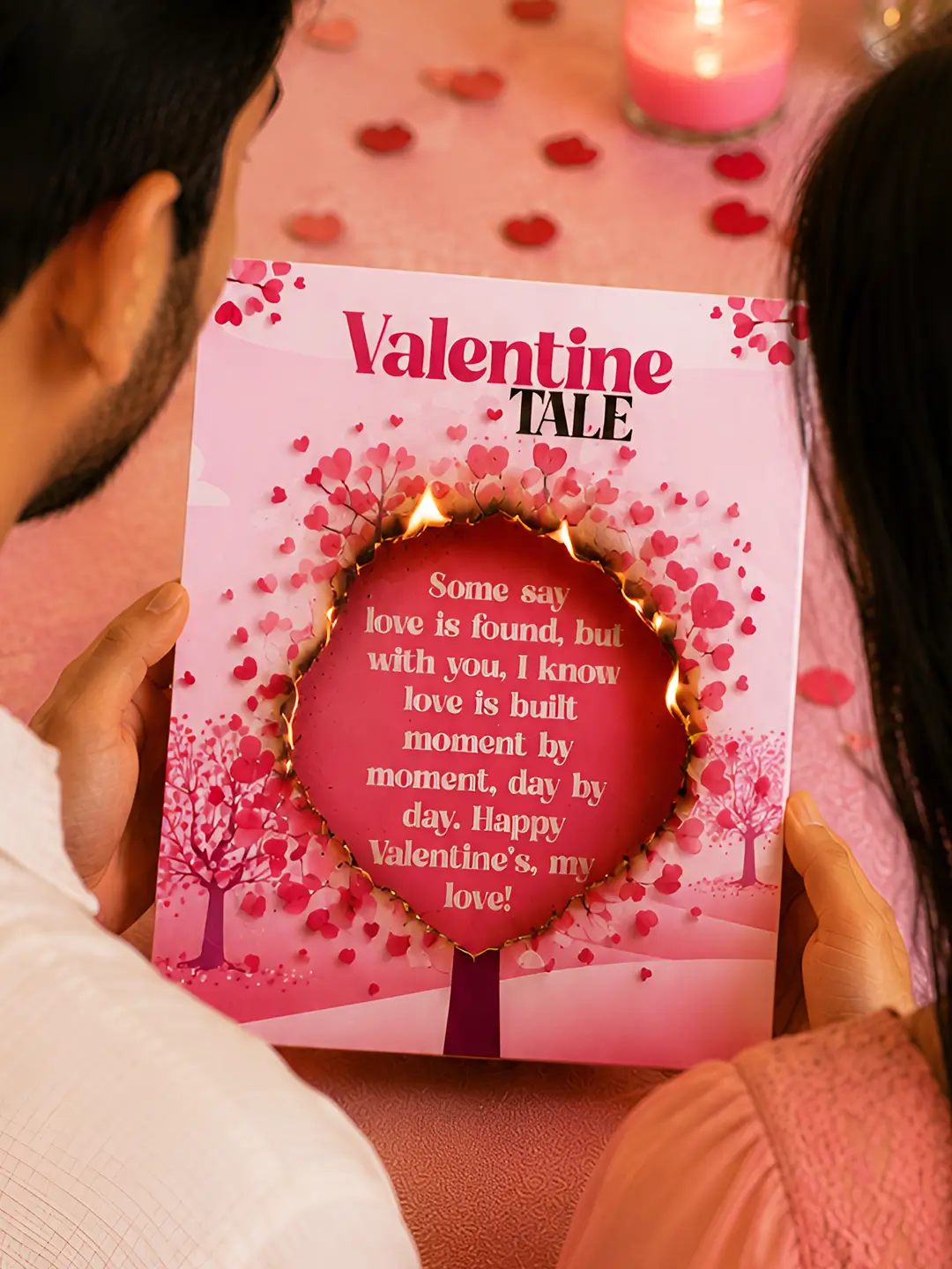 Valentine Tale Burnout Fire Card – Magical Valentine Surprise Message Card