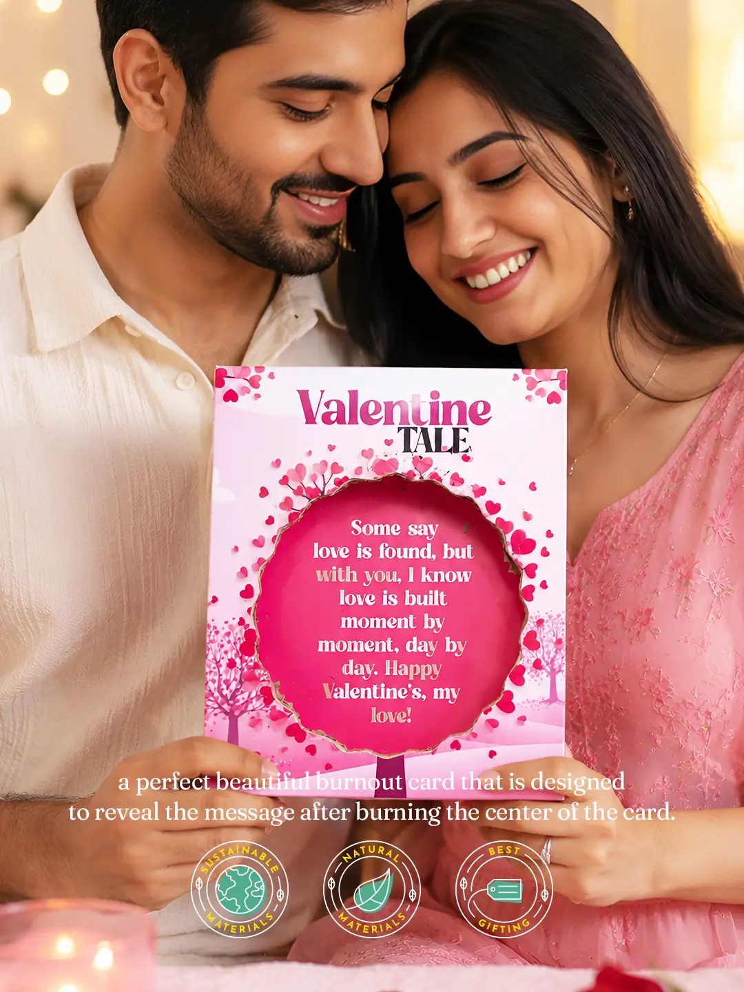 Valentine Tale Burnout Fire Card – Magical Valentine Surprise Message Card