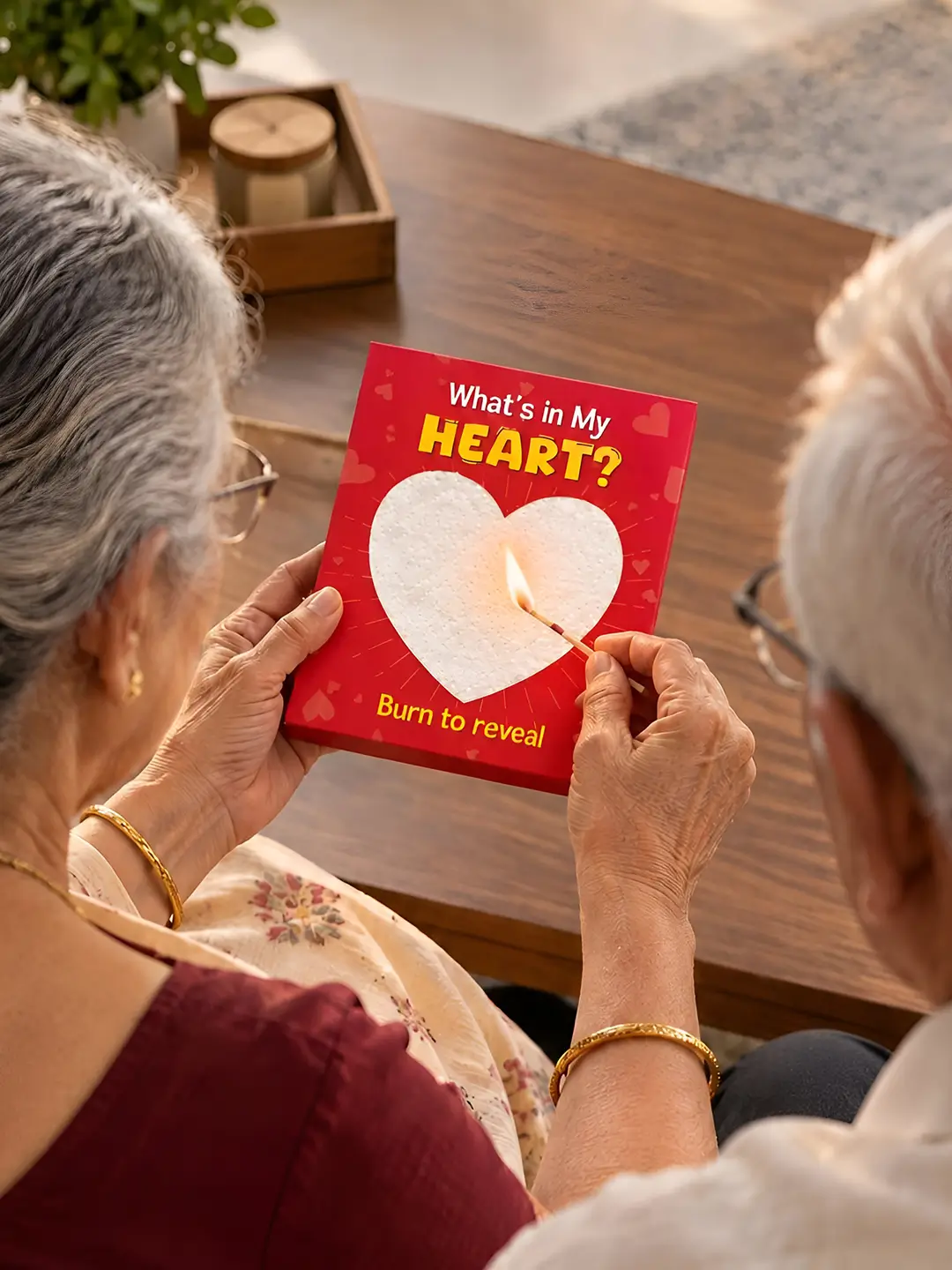 What Is in My Heart Burnout Fire Card – Romantic Love Message Reveal Card
