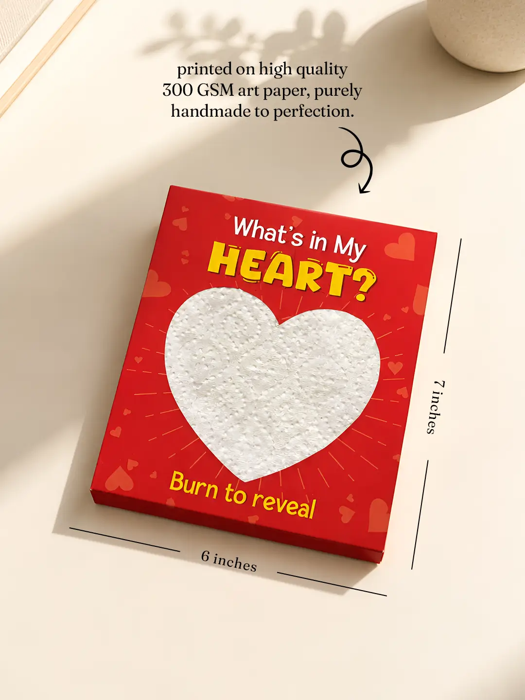 What Is in My Heart Burnout Fire Card – Romantic Love Message Reveal Card
