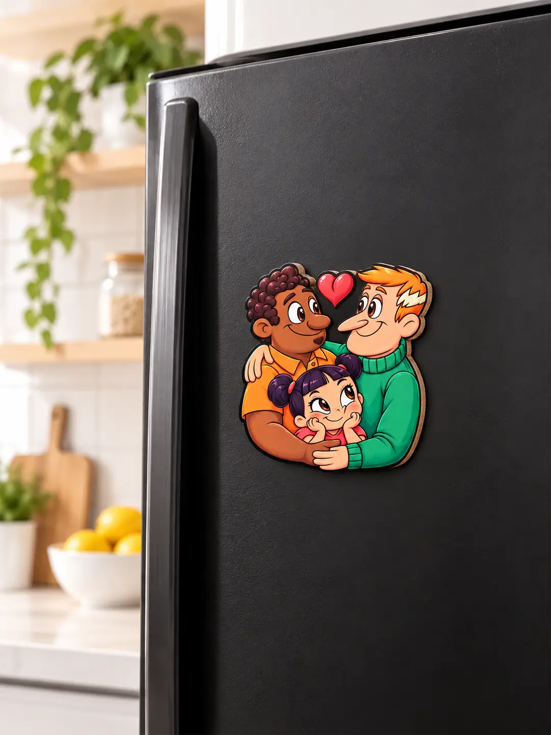 With Pa and Grandpa Fridge Magnet – 4mm MDF Wooden Family Magnet with Strong Magnetic Back