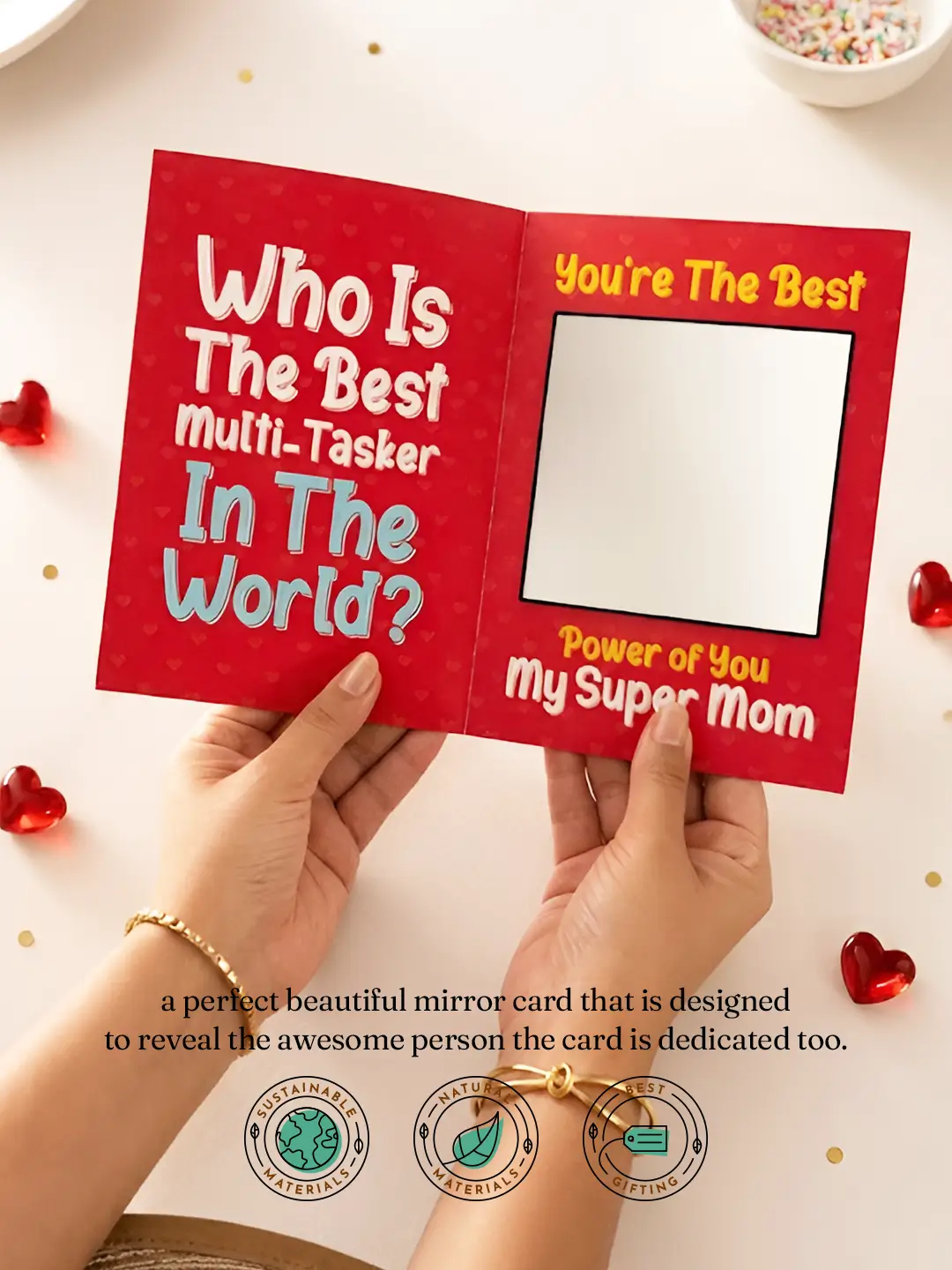 World’s Best Multitasker Mirror Card – Funny Greeting Card for Mom